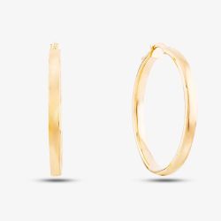 9ct Yellow Gold Rectangular Tube Hoop Earrings 1.53.3719