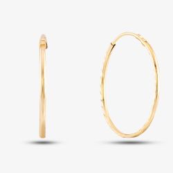 9ct Yellow Gold Sleeper Hoop Earrings SE929