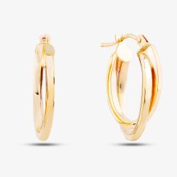 9ct Yellow Gold Double Oval Hoop Earrings ER383