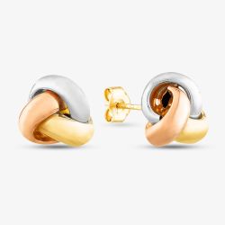 9ct Gold 3 Colour Knot Studs 3-55-6249