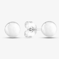 9ct White Gold Plain 5mm Ball Stud Earrings SE105