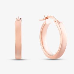9ct Rose Gold Plain Flat 15mm Hoop Earrings 5.51.0899