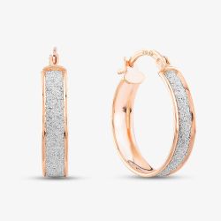 9ct Rose Gold Stardust Hoop Earrings 5.51.1019