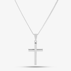 Silver Plain Cross and Chain SCS21