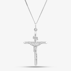 Sterling Silver Large Crucifix Necklace 8.64.2183