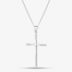 Silver & Crystal Cross Pendant 18482 N2326