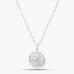 Silver Round St. Christopher Necklace XSCHR3-S10R18