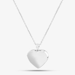 Engravables- Silver Plain Heart Locket P-3253