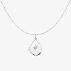 Sterling Silver Sarburst Teardrop Pendant P5647C N2326