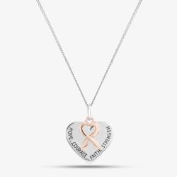 Sterling Silver Rose Gold Tone Heart Necklet 8.68.4199