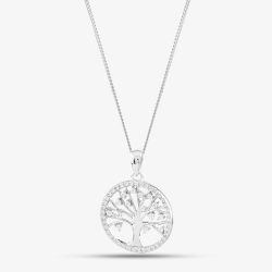 Sterling Silver Cubic Zirconia Tree of Life Necklace 8.68.4619