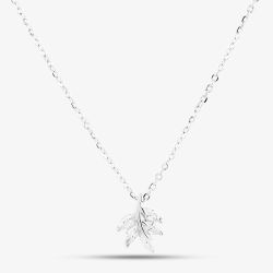 Sterling Silver Cubic Zirconia Leaf Pendant N611091