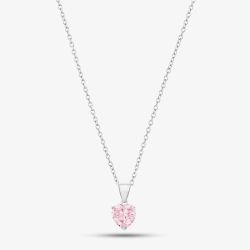 Sterling Silver 5mm Pink Crystal Heart Pendant 8.62.2694