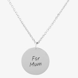 Silver Classic For Mum Disc Pendant Necklace THB001604