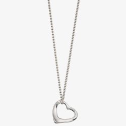 Sterling Silver Open Heart Necklace P353