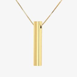 LUXE Silver Gold Plated Vertical Rectangular Bar Necklace 8.19.2145