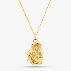 Gold Plated Boxing Glove Pendant Necklace S6210Y