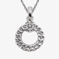 Unique Sterling Silver Braided Open Circle Pendant Necklace MK-1004