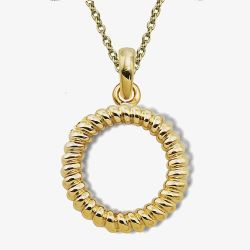 Unique Gold Plated Twisted Circle Pendant Necklace MK-998GO
