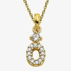 Unique Gold Plated Cubic Zirconia Oval Pendant Necklace MK-1006GO