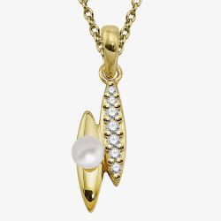 Unique Gold Plated Freshwater Pearl Drop Pendant Necklace MK-1012GO