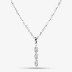 Sterling Silver Cubic Zirconia Triple Cluster Pendant MK-1081