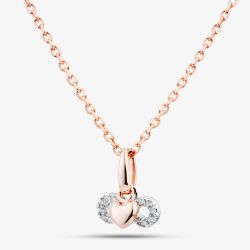Rose Gold Tone Plated Sterling Silver Cubic Zirconia Charms Pendant AP8114Z/PR