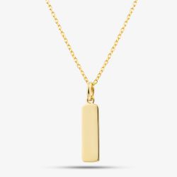 Yellow Gold Tone Plated Sterling Silver Engravable Dog Tag Pendant AP16215/G