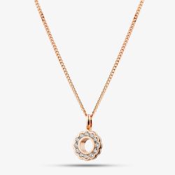 Rose Gold Tone Plated Sterling Silver Cubic Zirconia Open Flower Pendant 05S2AZP649307