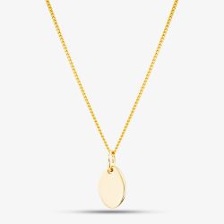 Yellow Gold Tone Plated Sterling Silver Engravable Oval Pendant 05S2AVP546107