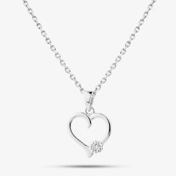 Sterling Silver Cubic Zirconia Open Heart Pendant 05S2AZP588304