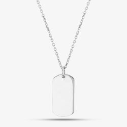 Engravables- Silver Plain DogTag Pendant P-25357