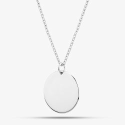 Engravables- Silver Large Plain Disc Pendant P-29026-1