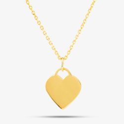 Engravables- Gold-plated Plain Heart Pendant P-29027-5/G