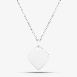 Engravables- Silver Plain Heart Pendant P-29027