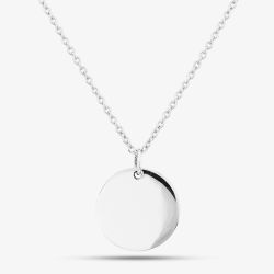 Engravables- Silver Medium Plain Disc Pendant P-25359