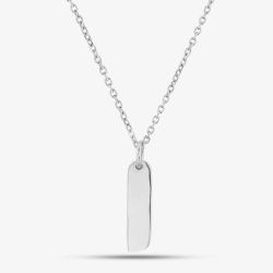 Engravables- Silver Plain Thin Bar Pendant P-3470#0