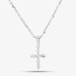 Sterling Silver Cubic Zirconia Cross Pendant P7127 3A
