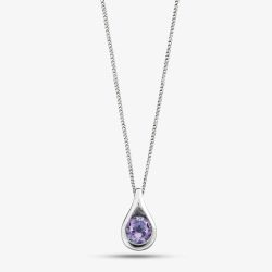 Silver Amethyst Pendant and Chain GK-P146M