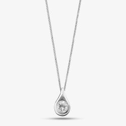 Cubic Zirconia Set Pendant and Chain