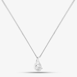 Silver Clear Tear Drop Pendant GK-P146C