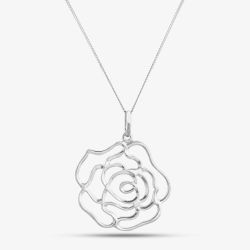 Silver Flat Cut Out Rose Pendant 8.63.6793