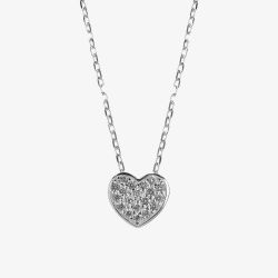 Silver Cubic Zirconia Heart Pendant N3232C