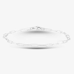 Sterling Silver 7.5 Inch Diamond Cut Paper Chain Bracelet 8.26.0491