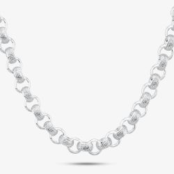 Silver 20 Inch Patterned Belcher Chain HLRB-920-AG-20