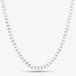 Sterling Silver 20 Inch Square Curb Chain SSLC-410-AG-20