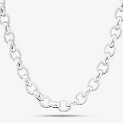 Sterling Silver 20 Inch Heavy Patterned Oval Belcher Chain HLOB-820-AG-20