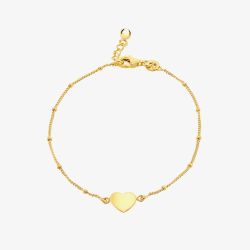 LUXE Silver Gold Plated Heart & Ball Bracelet 8.23.7882