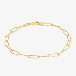 LUXE Silver Gold Plated Paperlink Chain Bracelet 8.26.0351