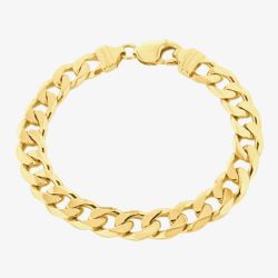 LUXE Silver Cold Plated 9.3mm Curb Chain Bracelet 8.92.0412